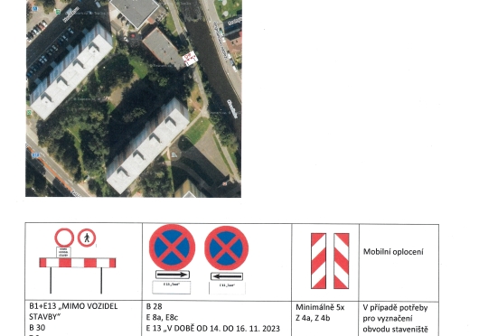 Situace uzavírky v Havlíčkově ulici, Chrudim